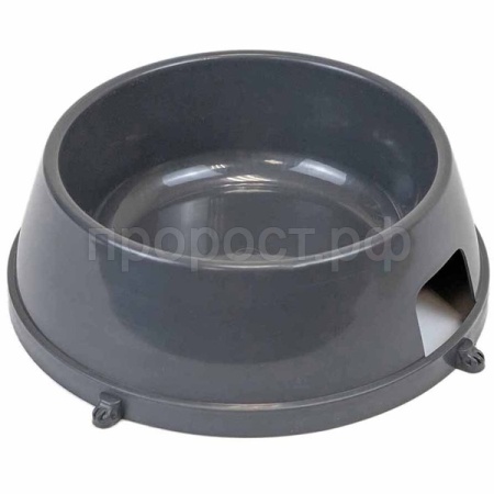 Миска одинарная пластик для собак с ножками 1,6л серый/1351/Дарэлл