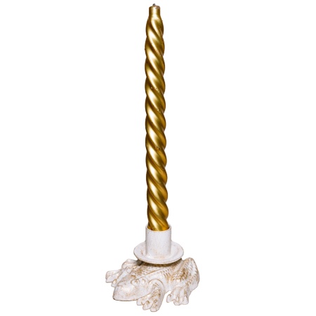 ДЕКОР Подсвечник Лягушка бел золото РЗДИ/1шт