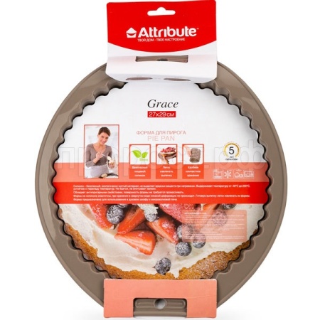 Форма для пирога "GRACE" круглая с волнистым краем 27см /ABS302/12шт/ATTRIBUTE