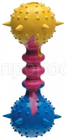 Игрушка для собак Гантель каучуковая с шипами 15см для средних пород/ISJ17140/ЗР