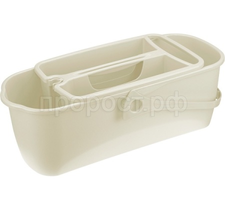 Ведро 17л ГРАНД с органайзером белый ротанг  Ведро 17л ГРАНД с органайзером белый ротанг