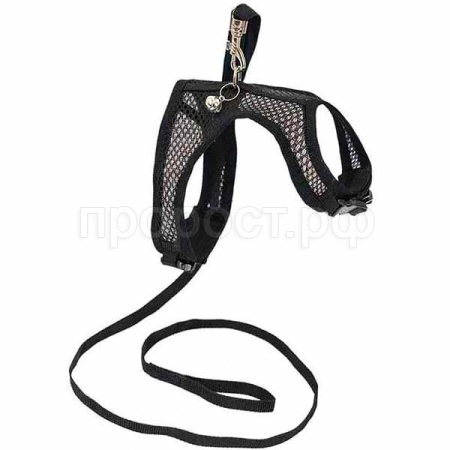 Шлейка с поводком для кошек сетка цветная регулируемаяДарэлл-АЭРО №6  обхват груди 27-32см/035806