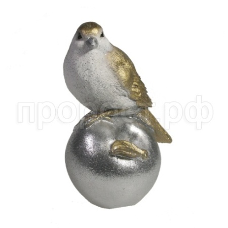 Птичка на яблоке (золото+серебро) L6,5W8H12,5 715286/D093