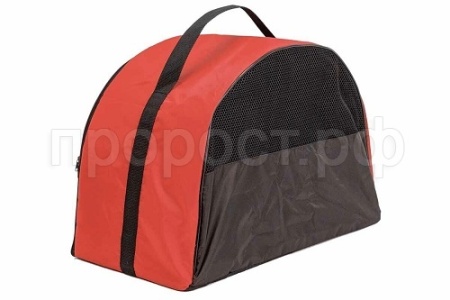 Сумка переноска ЧИП Полукруглая №4 нейлон с сетчатым окном 50*27*35см красная/9049красн/Дарэлл