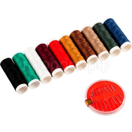 Швейный набор 10 катушек+иголки 104564 /480шт/Рыжий Кот Швейный набор 10 катушек+иголки 104564 /480шт/Рыжий Кот