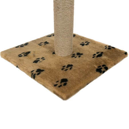 Когтеточка столбик с полкой мех, джут коричневый 80см/DONBARON