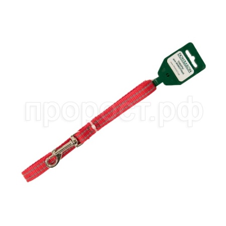 Поводок капрон 15мм*1,5м красный со светоотражающими полосами DONBARON