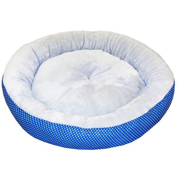 Лежанка ватрушка плюш синий горох 70*17см/DONBARON Лежанка ватрушка плюш синий горох 70*17см/DONBARON