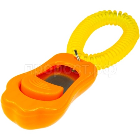 Кликер ZooOne трёхтоновый в форме лапки с браслетом оранжевый 1016-12/Пет Лайн