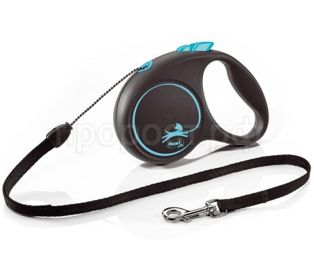 Рулетка Флекси Дизайн S трос 5м на 12кг голубая/33333/20/Евро