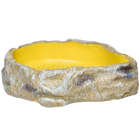 Поилка-купалка д/рептилий MCLANZOO Bowls камень/жёлтая 19.5х14.5х4.3см