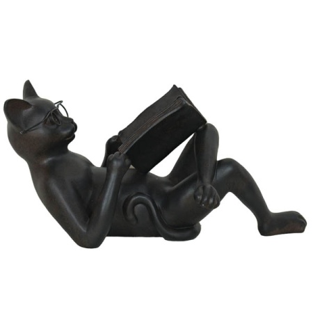 Кот с книгой черный L47W26H23 718039/D104