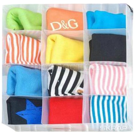 Коробка для белья PSB-03/12, 12 ячеек,30*30*10см/312553