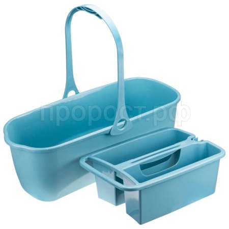 Ведро 17л ГРАНД с органайзером серо-голубой  Ведро 17л ГРАНД с органайзером серо-голубой