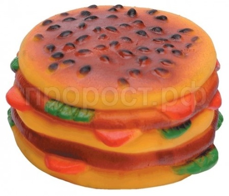 Игрушка для собак Гамбургер виниловый двойной 10см для крупных пород/ISJ2007/ЗР