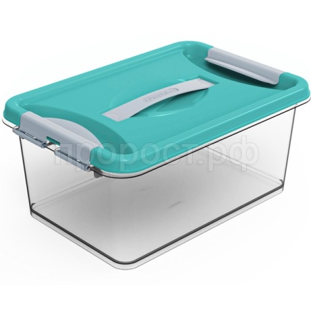 Контейнер д/хранения Клик 8л бирюзовый с защелками С273БИР Контейнер д/хранения Клик 8л бирюзовый с защелками С273БИР