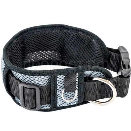 Ошейник синтетика 70мм АЭРО с подкладкой 43-68см серый/610330/Дарэленд