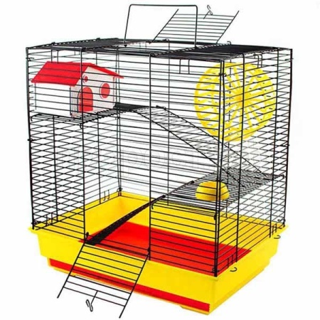 Клетка для грызунов двухэтажная №1 РПК10 укомплектованная 41*30*45см