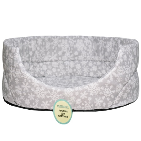 Лежанка овальная стеганая поролоновая хлопок Рождество 42*34*18см/DONBARON