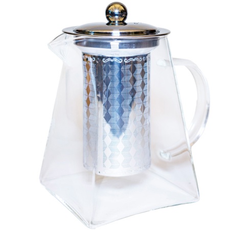 Чайник-заварник 0,75л Кувшин квадрат стекло с ситечком метал. AST-006-Н-703 /60шт/ASTELL 
