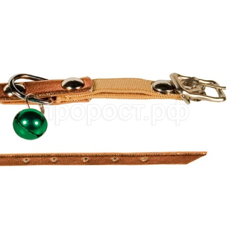 Ошейник синтетик 10мм д/кошек с бубенчиком 22-28см/00210102